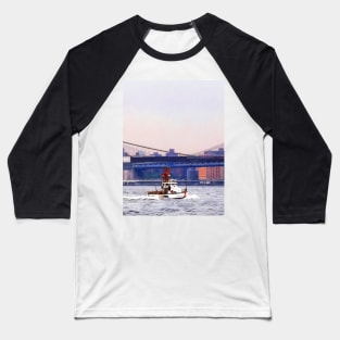 Coast Guard Cutter Near Brooklyn Bridge Baseball T-Shirt